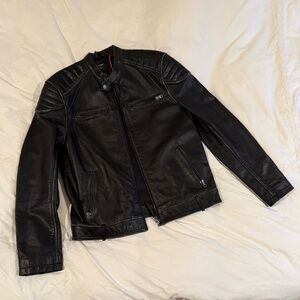 Superdry 100% leather moto jacket